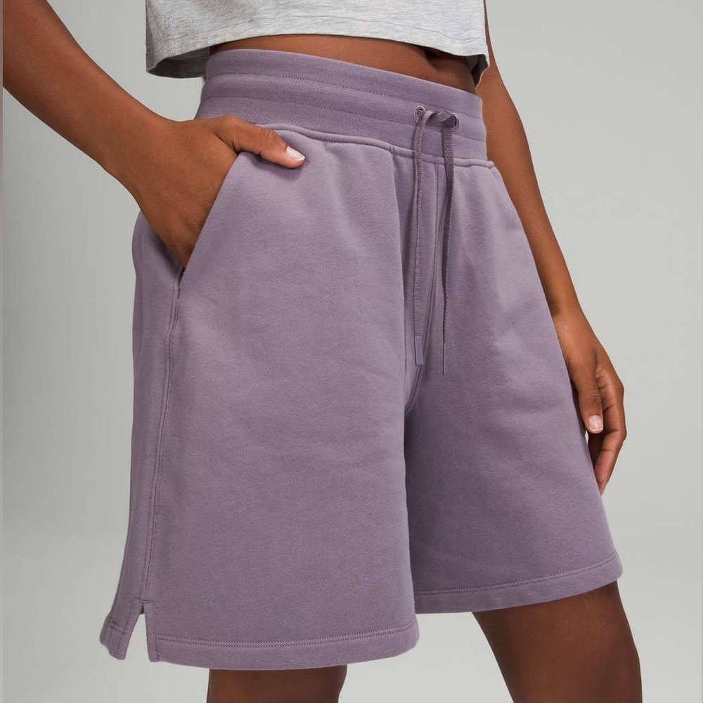 Lululemon - Dusky Lavender High Waisted Sweat Shorts